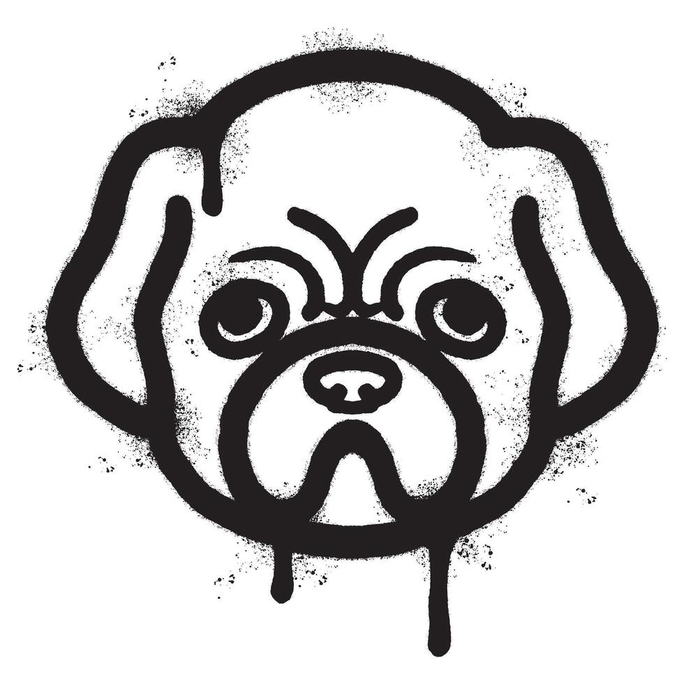 vaporisateur peint graffiti chien icône pulvérisé isolé avec une blanc Contexte. vecteur