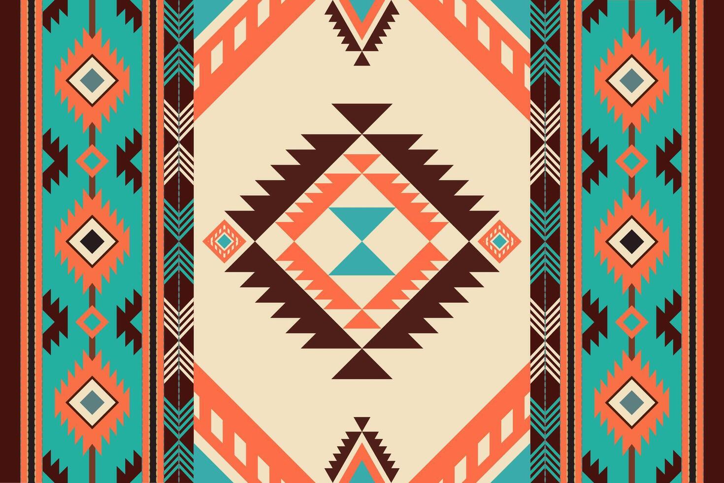 navajo tribal vecteur sans couture modèle. originaire de américain ornement. ethnique Sud occidental décor style. boho géométrique ornement. vecteur sans couture modèle. mexicain couverture, tapis. tissé tapis illustration.