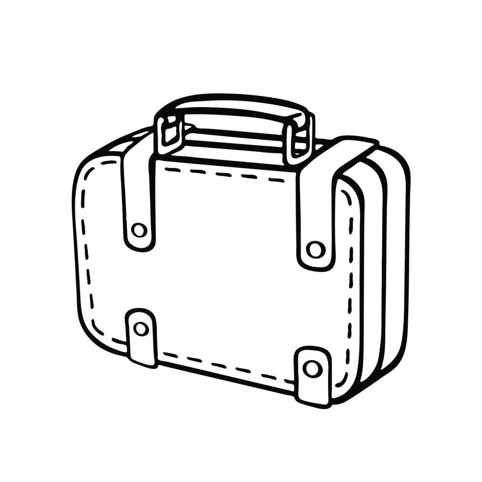 vecteur valise, sac ou sac à dos pour Voyage. divers les types de main bagage, les valises et Sacs sont main tiré dans une linéaire style. vecteur illustration