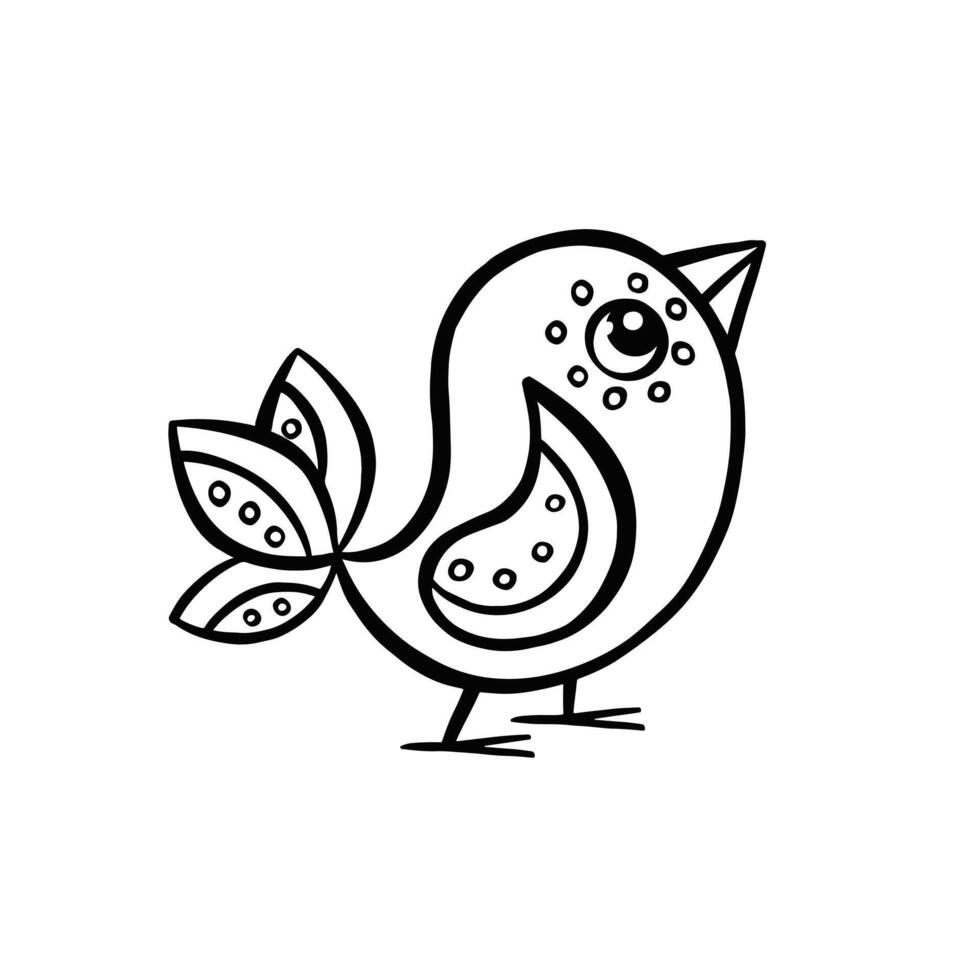 esquisser de une petit marrant oiseau, main tiré vecteur illustration