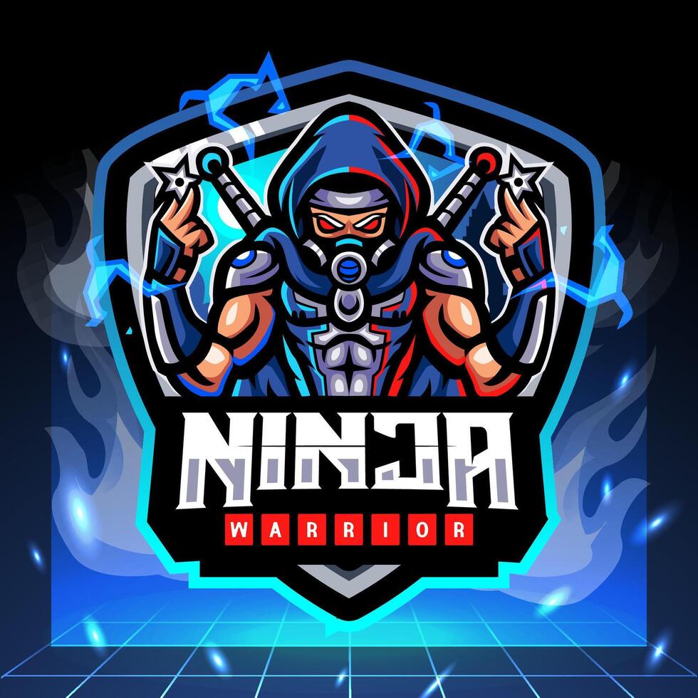 mascotte ninja. création de logo esport vecteur