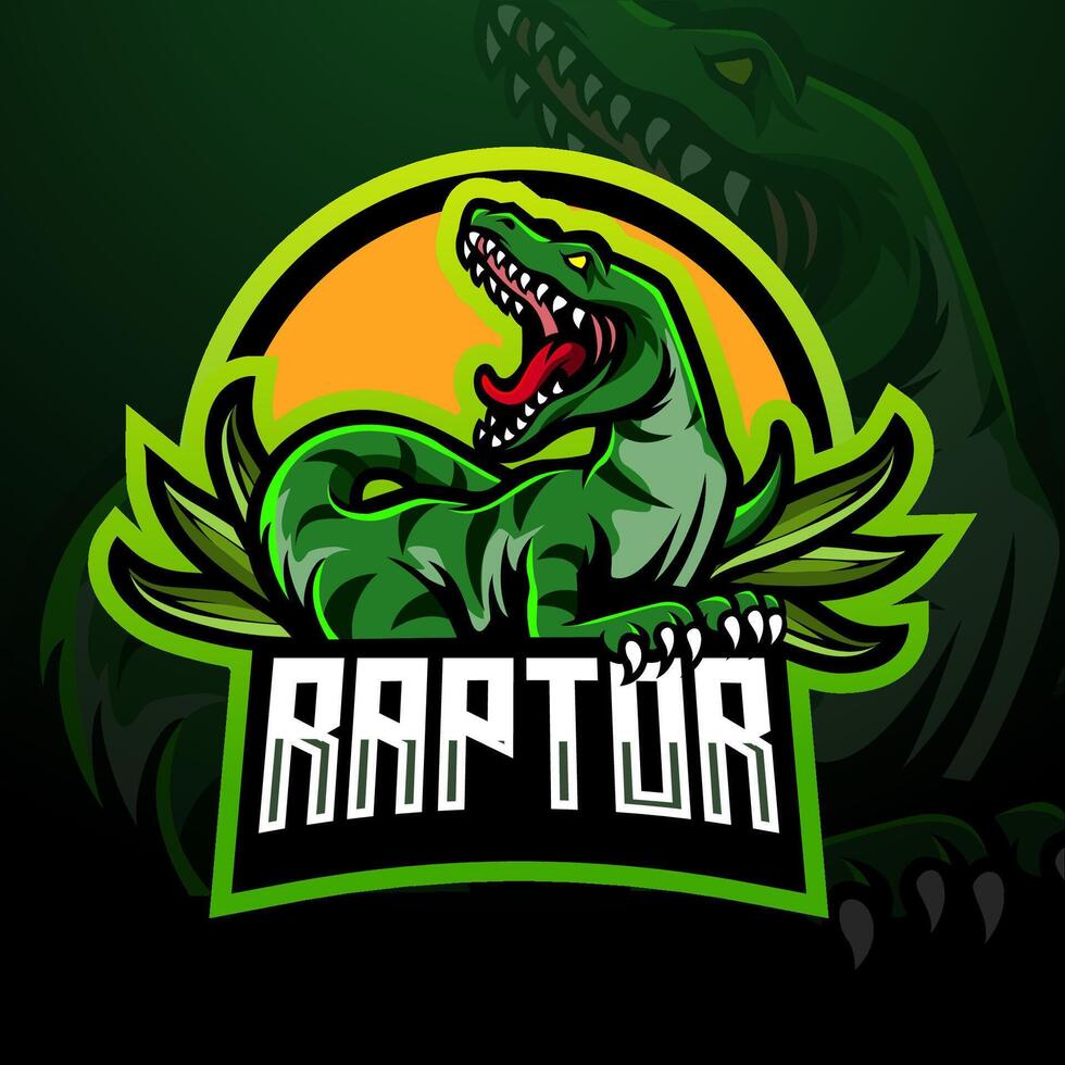 création de logo de mascotte raptor esport vecteur