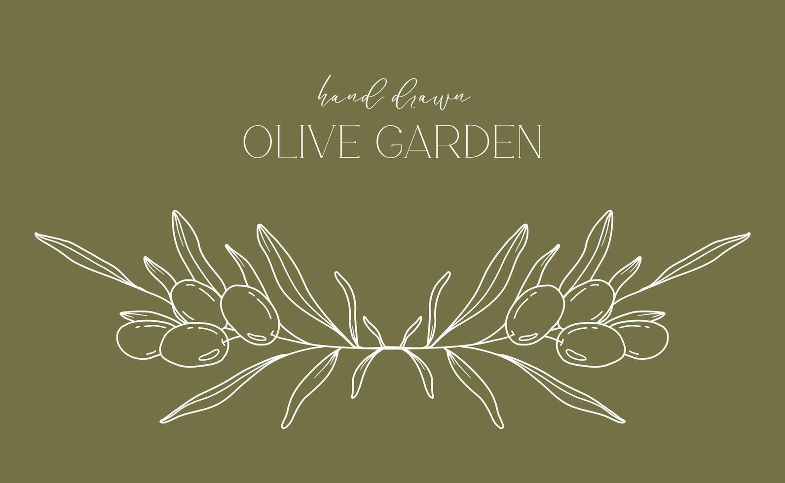 Olives ligne dessin. noir et blanc olive Cadre. olive couronne isolé. floral ligne art. bien ligne olive illustration. noir et blanc olive branches. main tiré olive. mariage invitation verdure vecteur