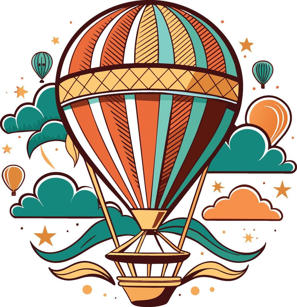 chaud air ballon icône. air transport et Voyage thème. vecteur illustration
