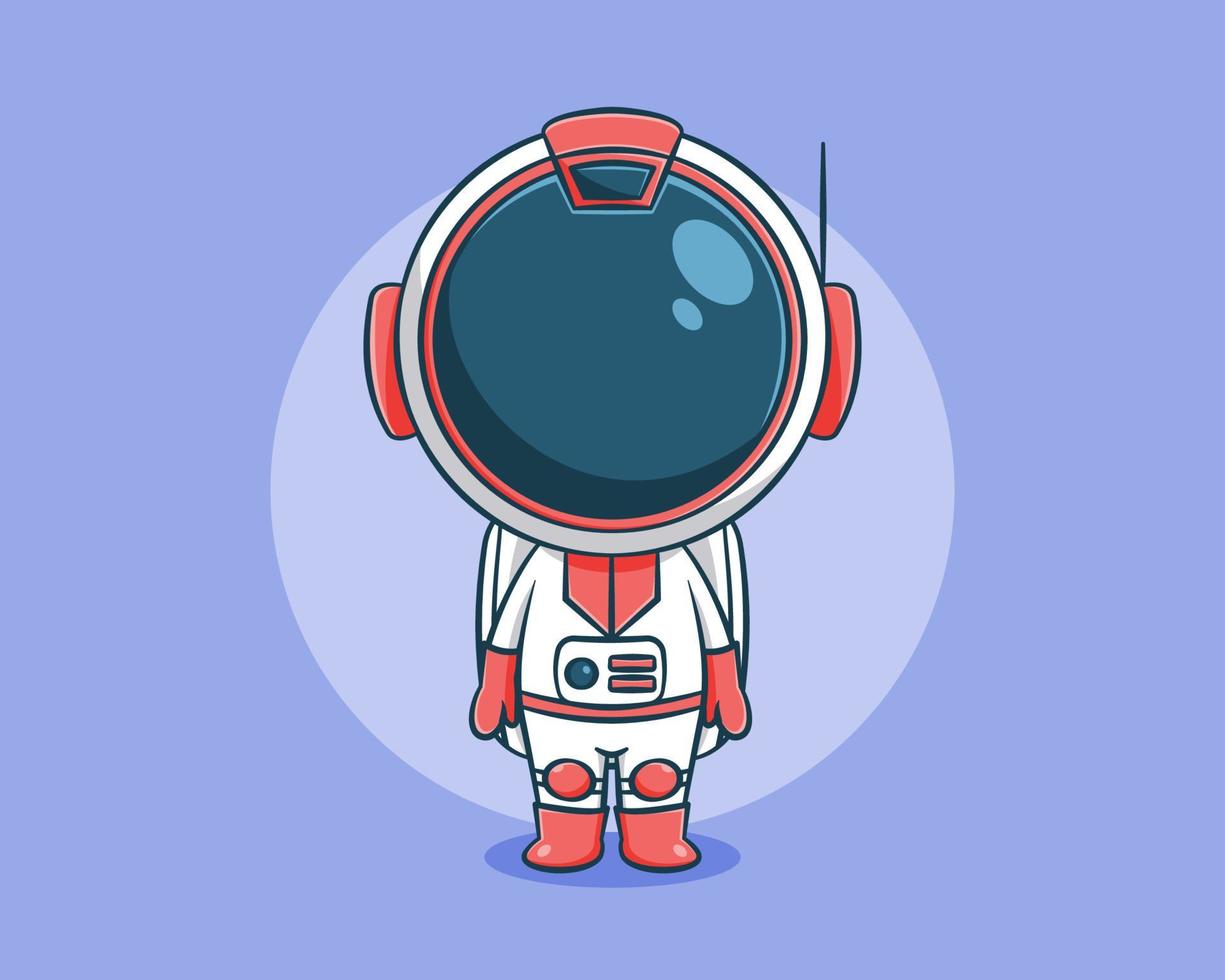 illustration de dessin animé mignon astronaute vecteur