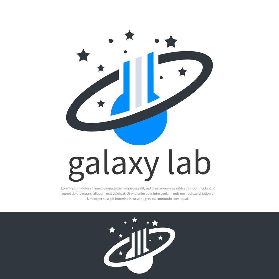 icône d'étoile de vecteur de galaxie de laboratoire de logo, symbole