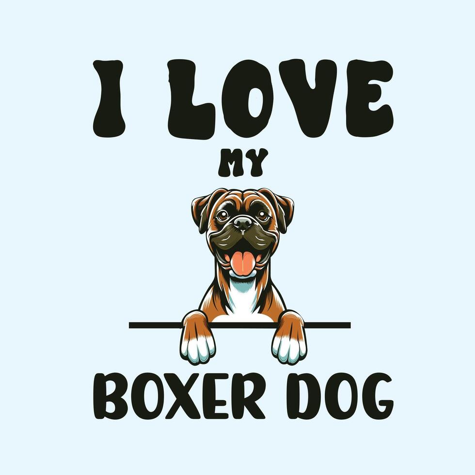 je l'amour mon boxeur chien T-shirt conception vecteur