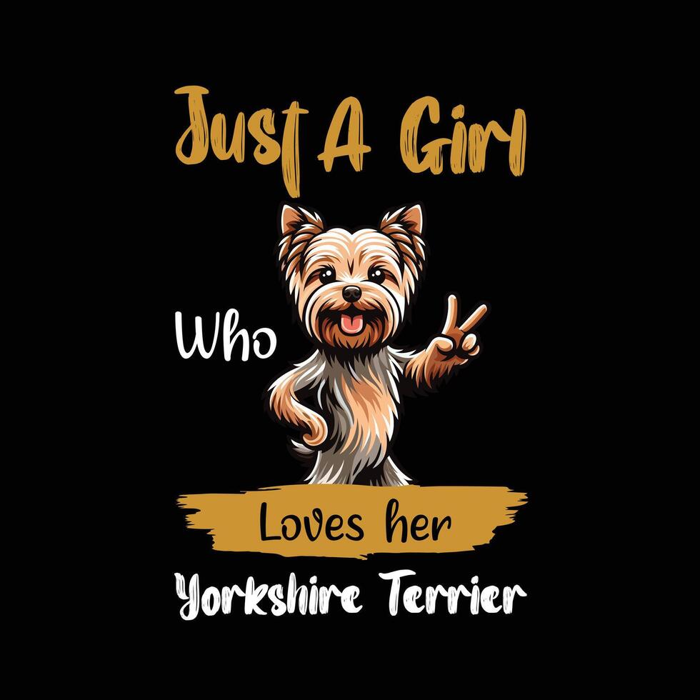 ai généré juste une fille qui aime sa Yorkshire terrier typographie T-shirt conception vecteur