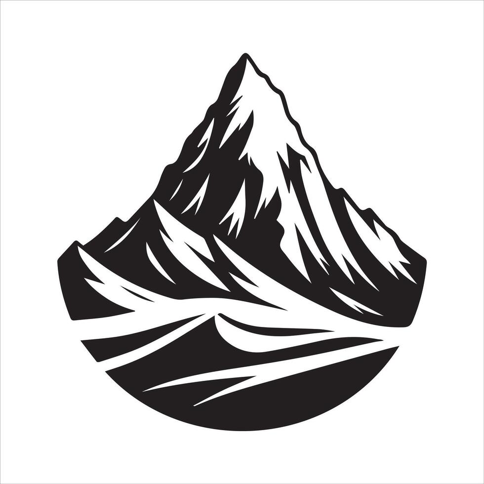 ai généré ama dablam Montagne silhouette vecteur illustration