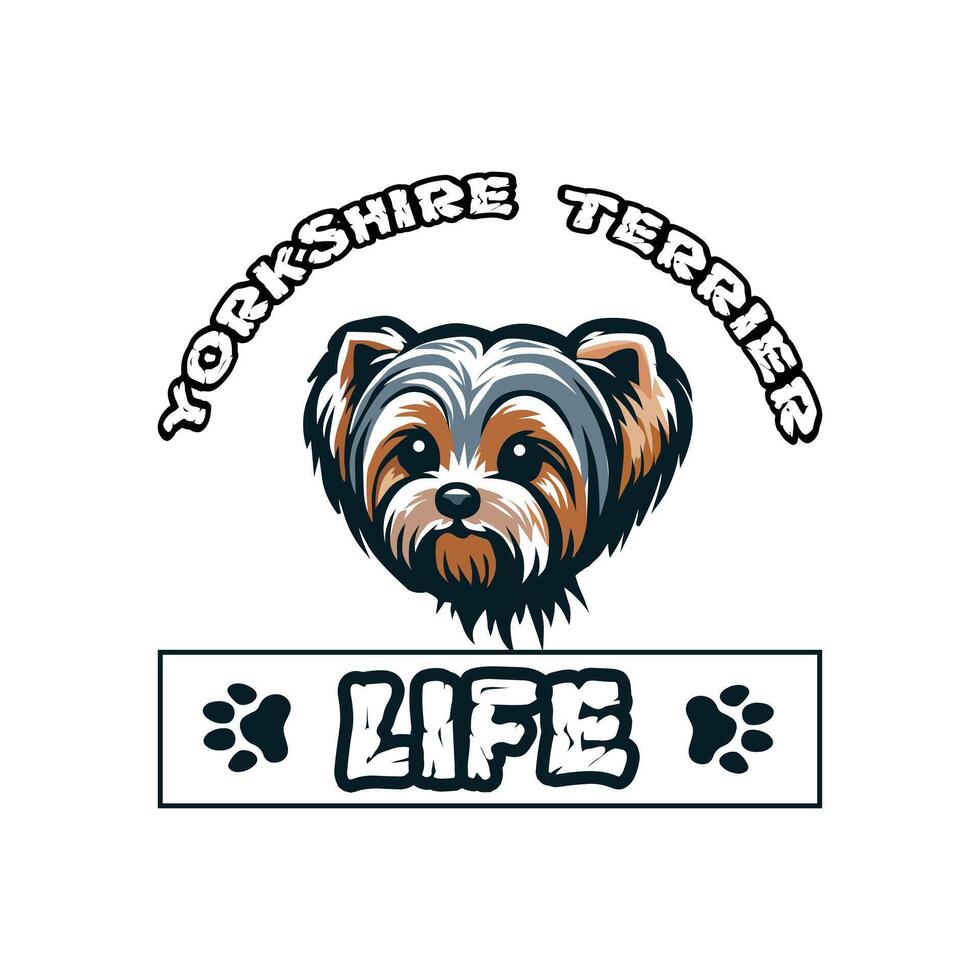 Yorkshire terrier la vie T-shirt conception vecteur
