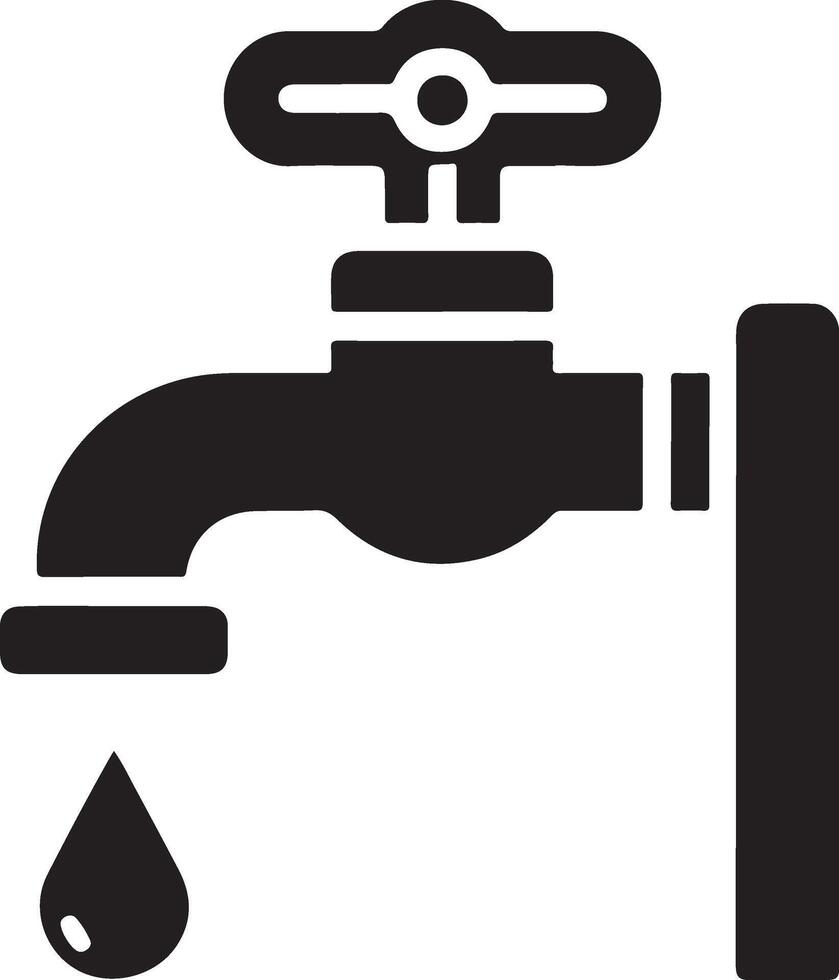 l'eau robinet vecteur, symbole, clipart, signe, noir Couleur silhouette, blanc Contexte vecteur