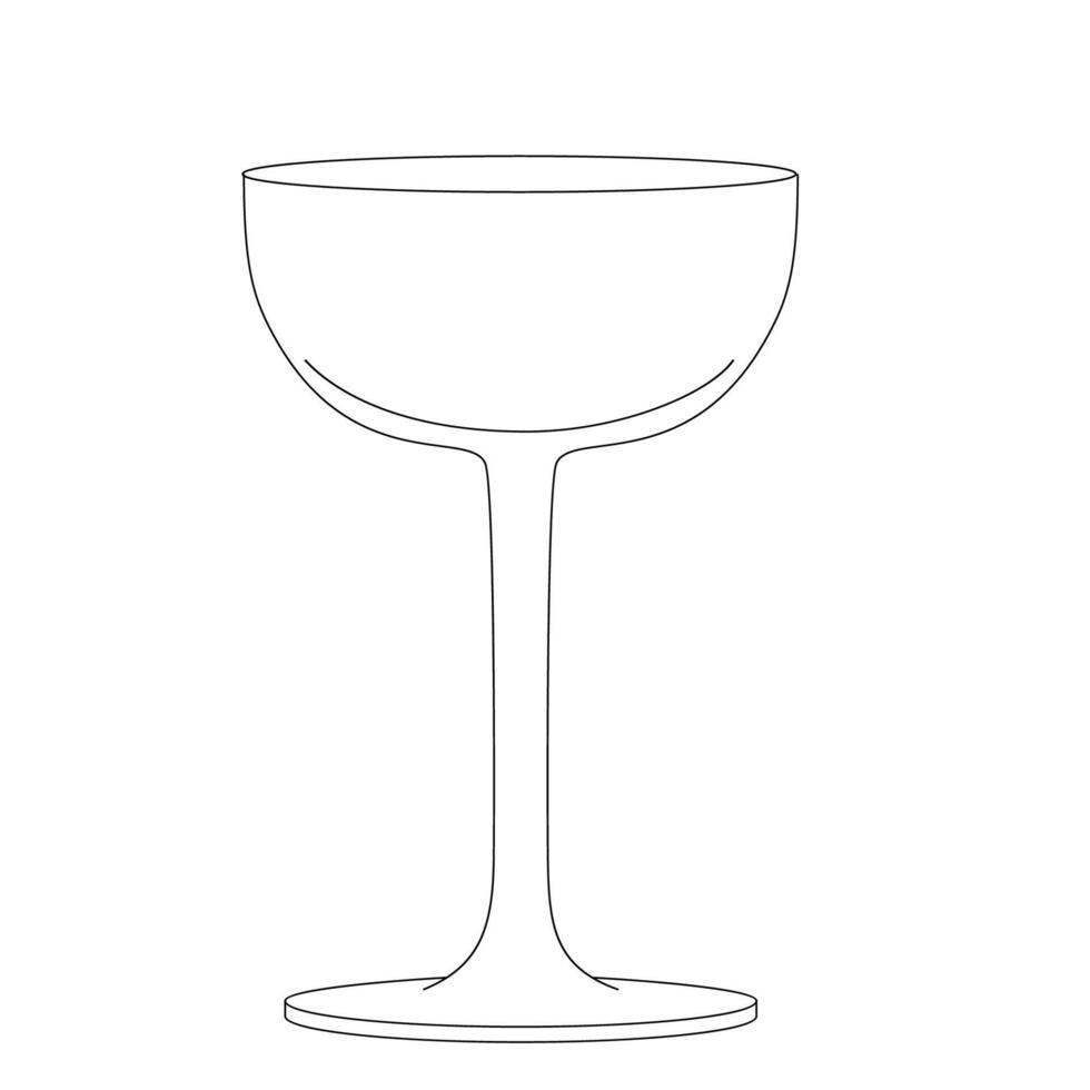 ligne dessin de une du vin verre vecteur