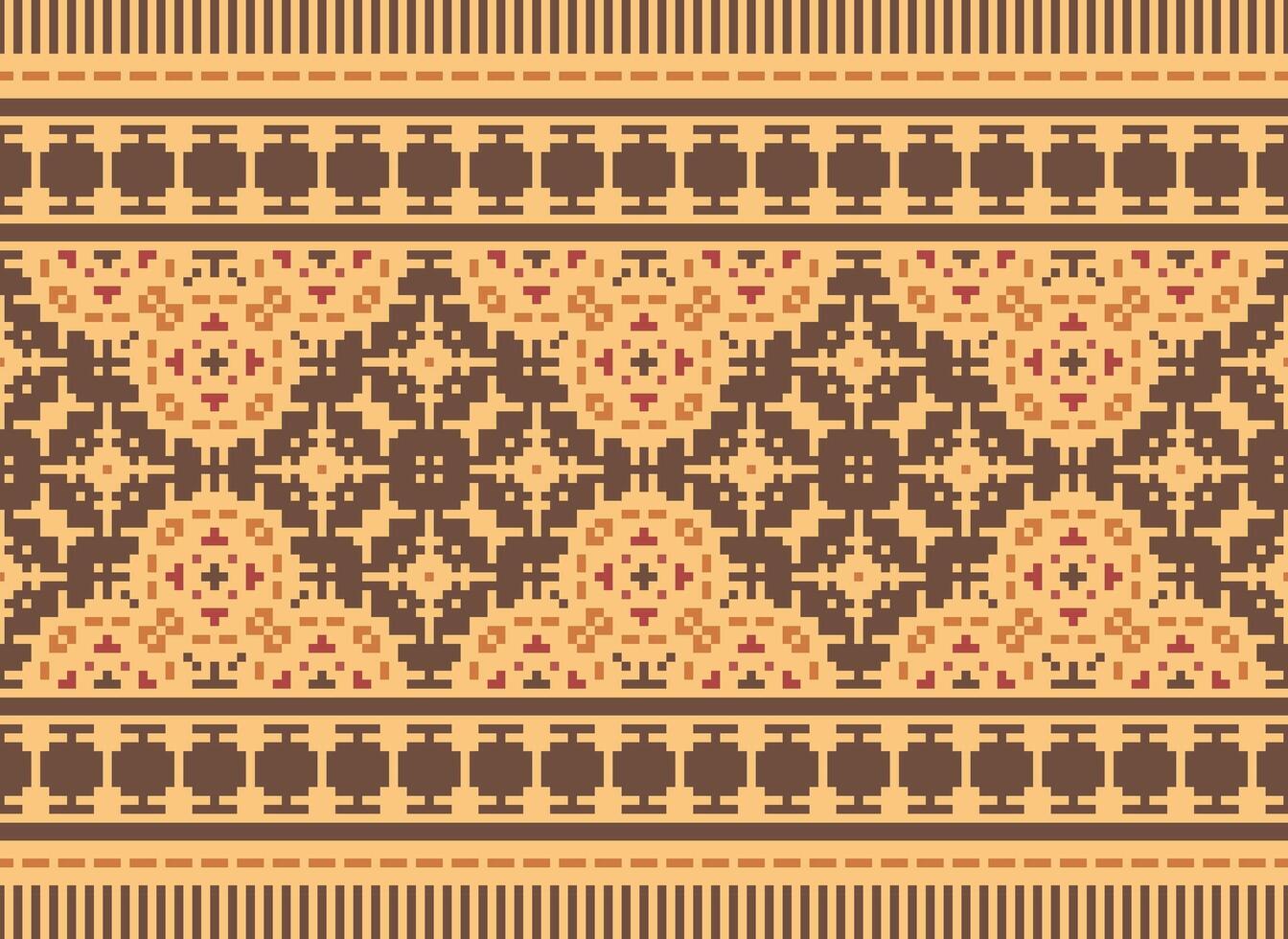 pixel ethnique modèle vecteur Contexte. sans couture modèle traditionnel, conception pour arrière-plan, fond d'écran, batique, tissu, tapis, vêtements, emballage, et textile.ethnique modèle vecteur illustration.