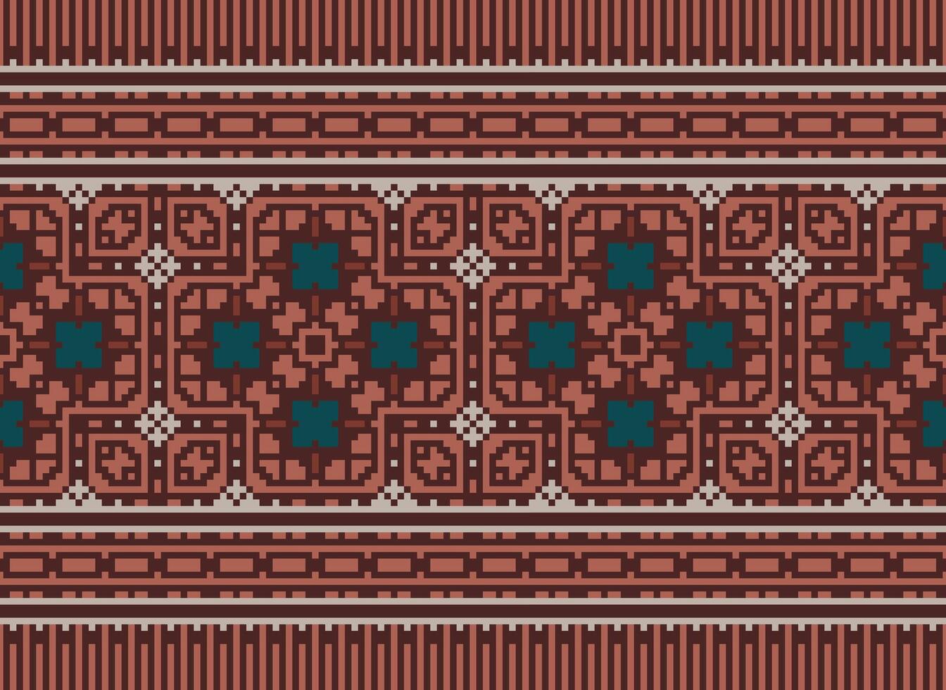 pixel ethnique modèle vecteur Contexte. sans couture modèle traditionnel, conception pour arrière-plan, fond d'écran, batique, tissu, tapis, vêtements, emballage, et textile.ethnique modèle vecteur illustration.