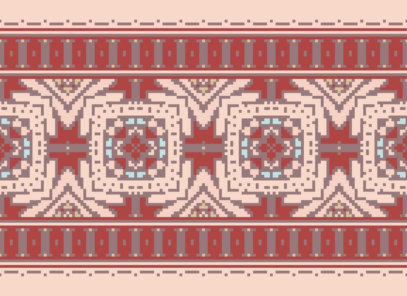 traverser point frontière. broderie traverser point. ethnique motifs. géométrique ethnique Indien modèle. originaire de ethnique motif.texture textile en tissu Vêtements tricots imprimer. pixel horizontal sans couture vecteur. vecteur