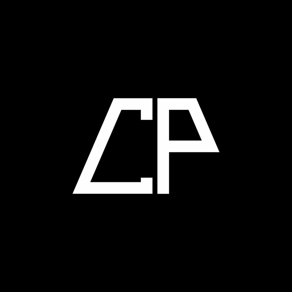 monogramme abstrait logo cp isolé sur fond noir vecteur