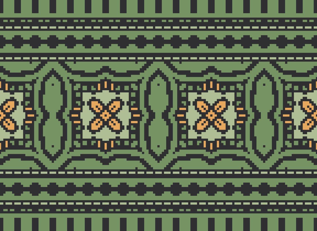 traverser point frontière. broderie traverser point. ethnique motifs. géométrique ethnique Indien modèle. originaire de ethnique motif.texture textile en tissu Vêtements tricots imprimer. pixel horizontal sans couture vecteur. vecteur