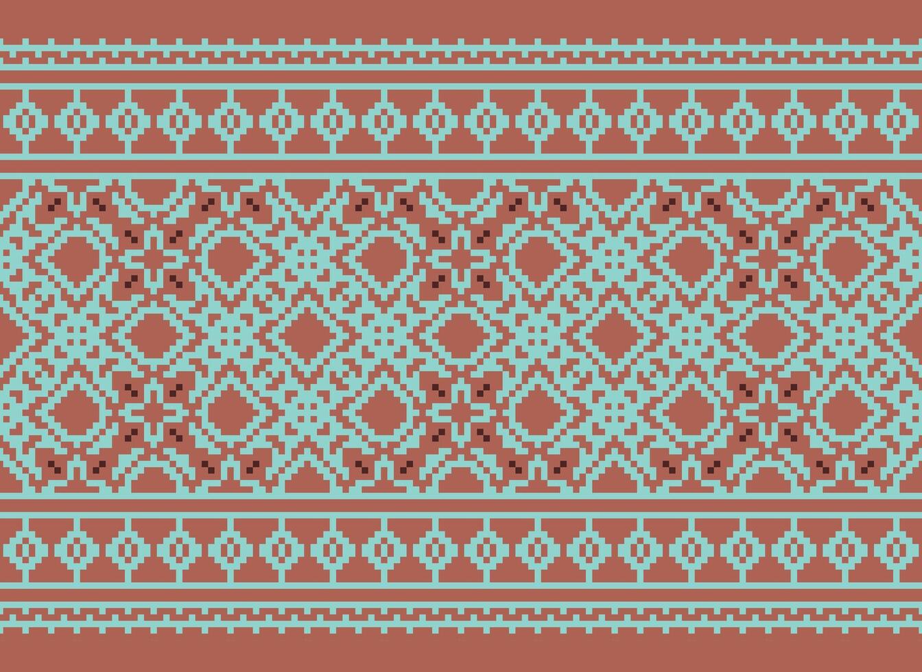 géométrique motifs de moderne élégant texture. les frontières dans le forme de une pixel ornement pour broderie, céramique carrelage et textile intérieur conception éléments. sans couture illustration vecteur