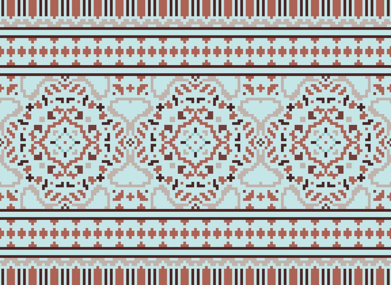 pixel traditionnel ethnique modèle paisley fleur ikat Contexte abstrait aztèque africain indonésien Indien sans couture modèle pour en tissu impression tissu robe tapis rideaux et sarong vecteur
