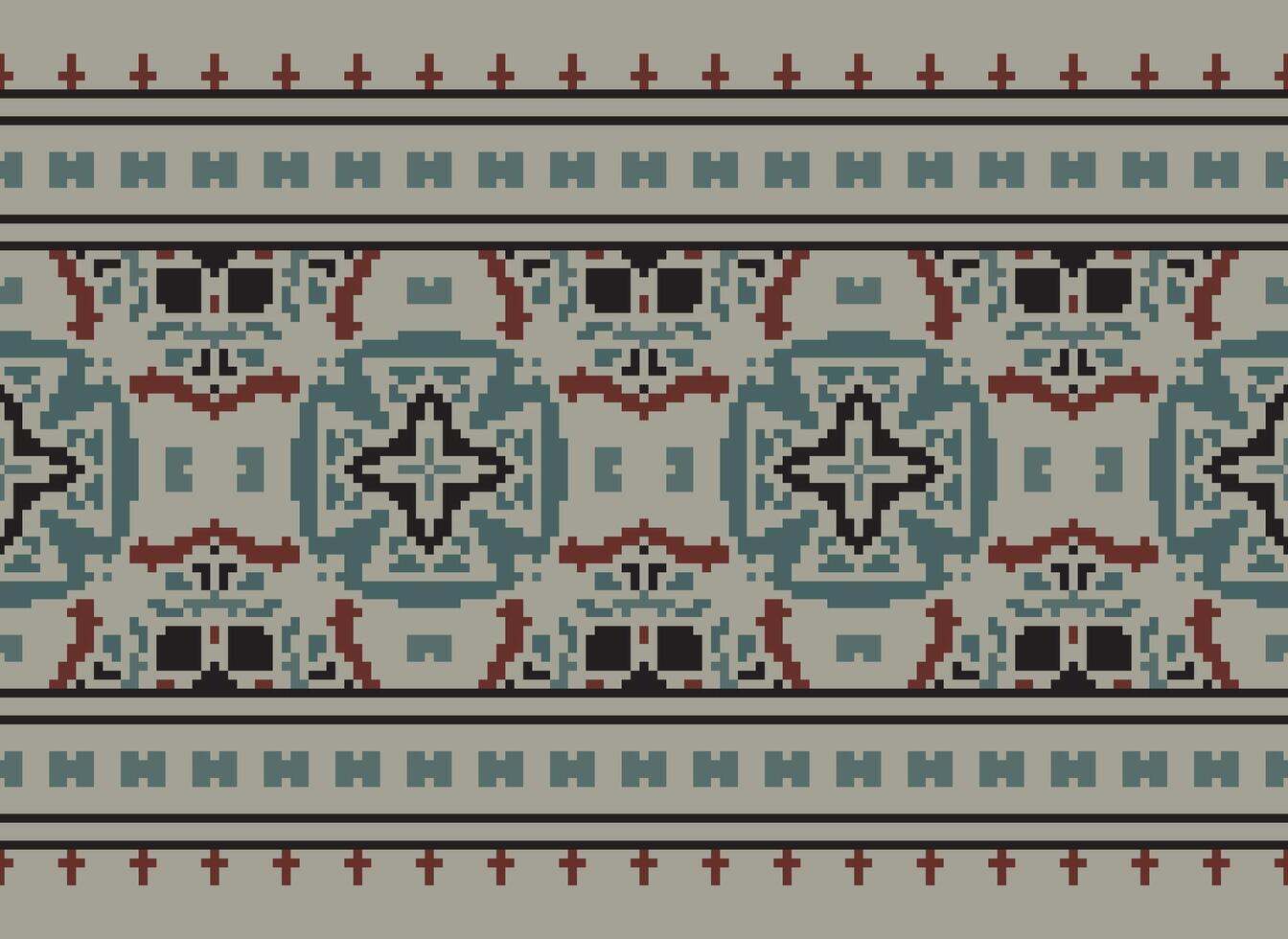 pixel ethnique modèle vecteur Contexte. sans couture modèle traditionnel, conception pour arrière-plan, fond d'écran, batique, tissu, tapis, vêtements, emballage, et textile.ethnique modèle vecteur illustration.