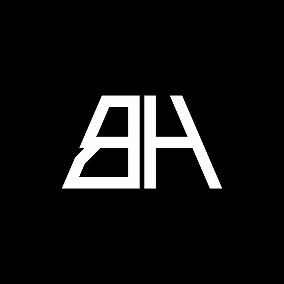 bh logo abstrait monogramme isolé sur fond noir vecteur