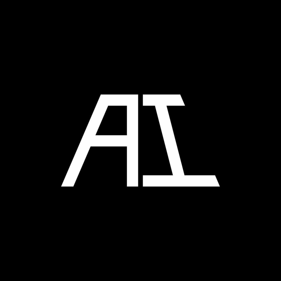 monogramme abstrait logo ai isolé sur fond noir vecteur