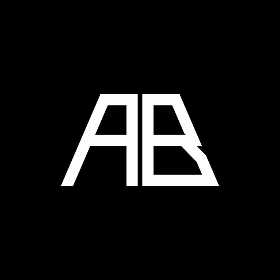 ab logo abstrait monogramme isolé sur fond noir vecteur