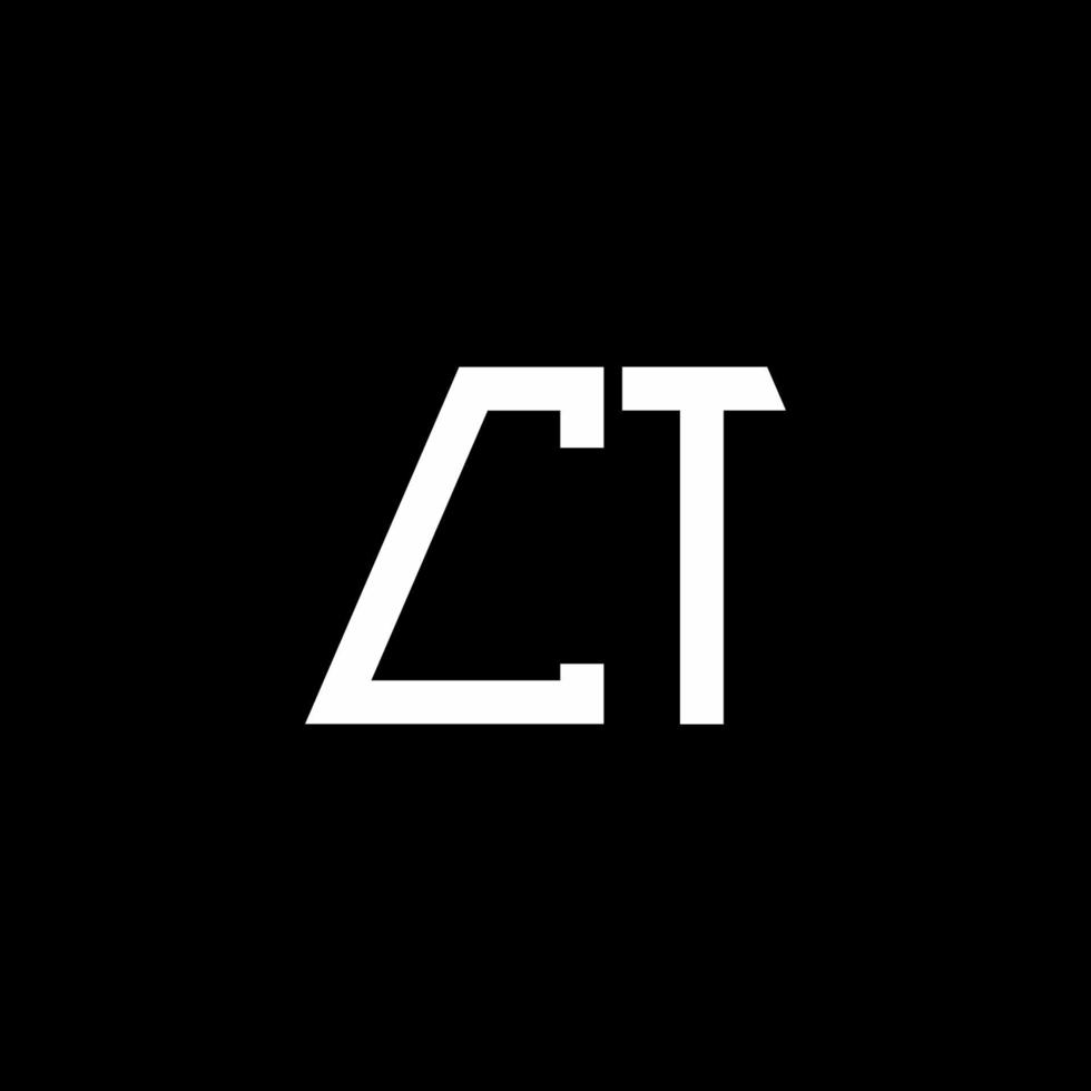 ct logo monogramme abstrait isolé sur fond noir vecteur