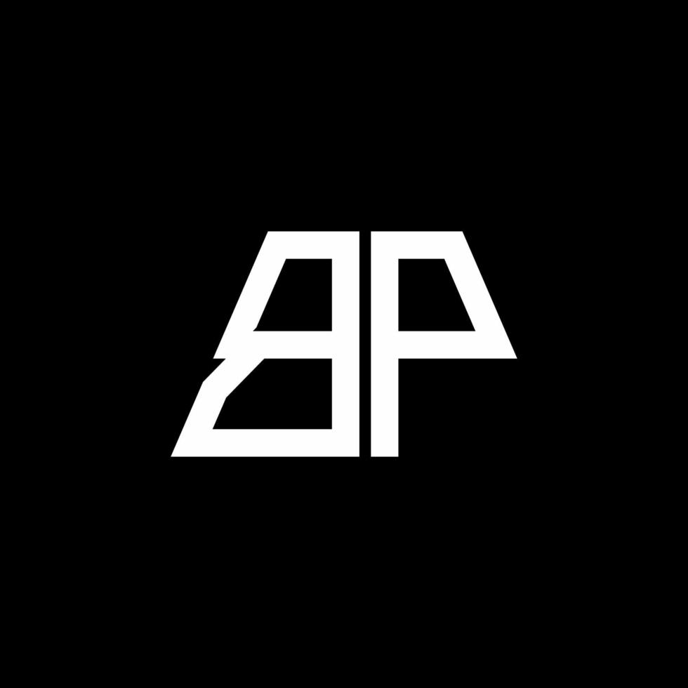bp logo abstrait monogramme isolé sur fond noir vecteur
