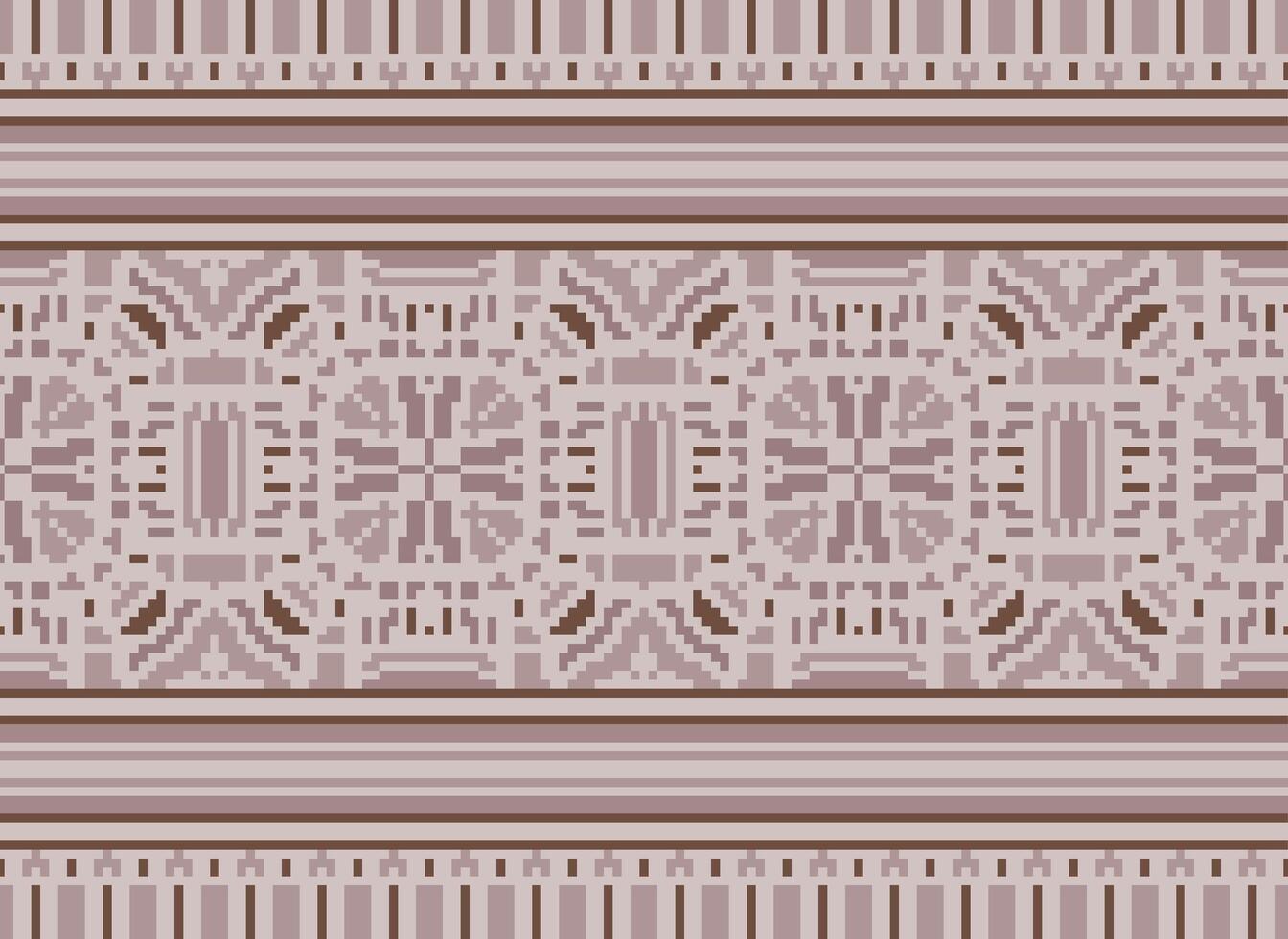 traverser point frontière. broderie traverser point. ethnique motifs. géométrique ethnique Indien modèle. originaire de ethnique motif.texture textile en tissu Vêtements tricots imprimer. pixel horizontal sans couture vecteur. vecteur