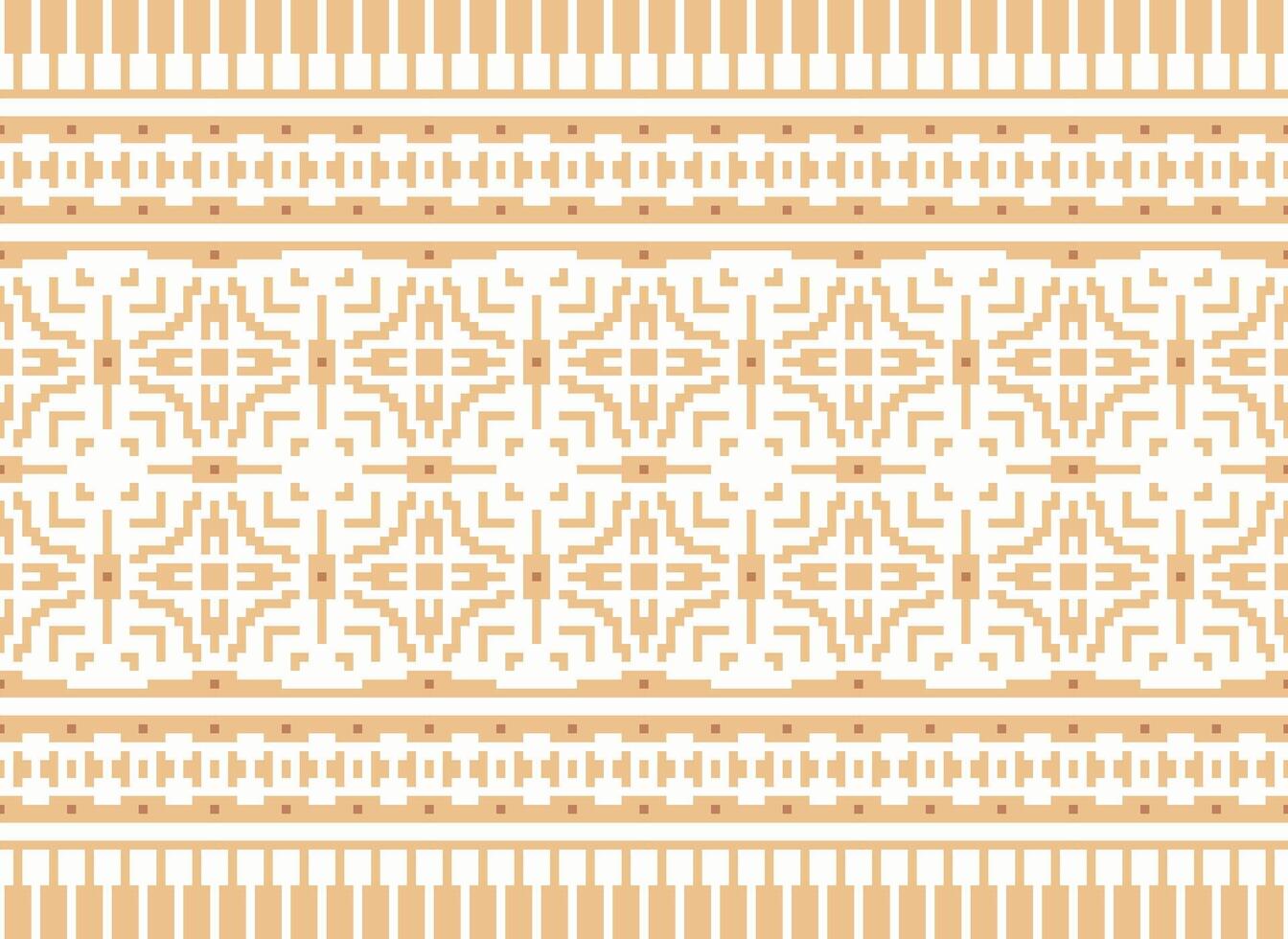 une floral pixel art modèle sur gris arrière-plan.géométrique ethnique Oriental broderie vecteur illustration. pixel style, abstrait arrière-plan, traverser point.design pour texture, tissu, chiffon, foulard, impression