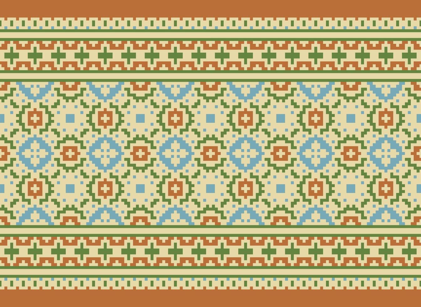 ethnique géométrique en tissu modèle traverser point.ikat broderie ethnique Oriental pixel modèle bleu Contexte. abstrait, vecteur, illustration. texture, vêtements, cadre, décoration, motifs, soie fond d'écran. vecteur