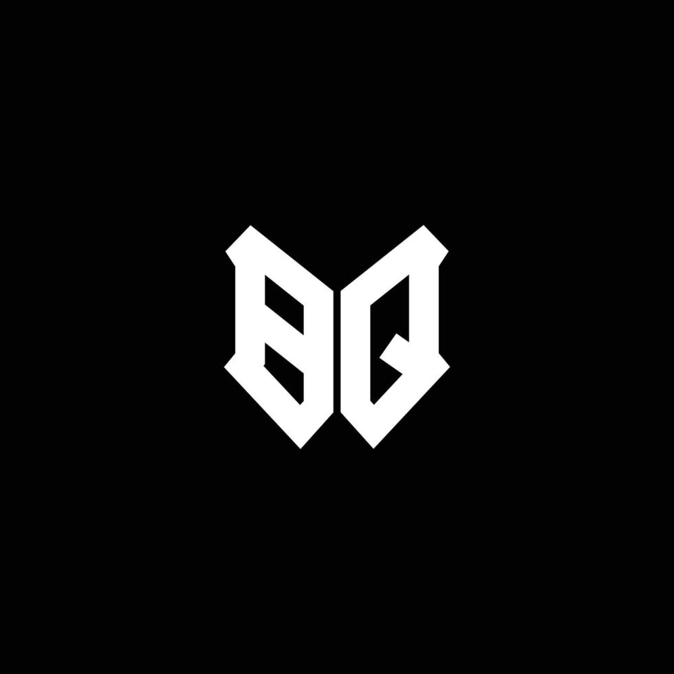 monogramme du logo bq avec modèle de conception de forme de bouclier vecteur
