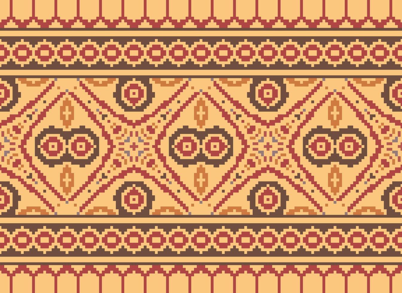 traverser point frontière. broderie traverser point. ethnique motifs. géométrique ethnique Indien modèle. originaire de ethnique motif.texture textile en tissu Vêtements tricots imprimer. pixel horizontal sans couture vecteur. vecteur