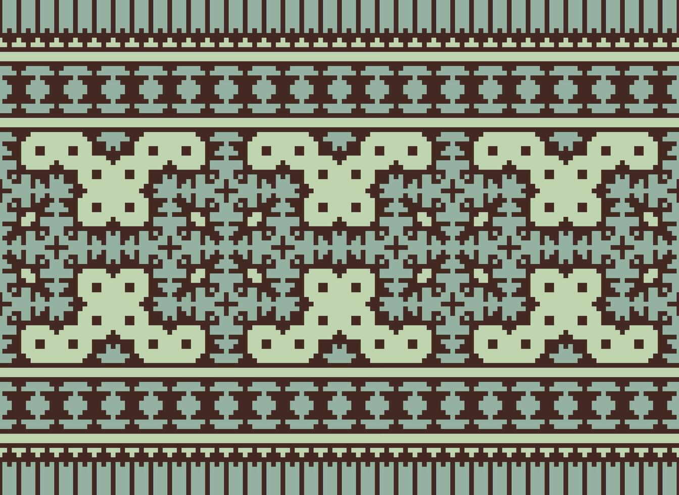 pixel ethnique modèle vecteur Contexte. sans couture modèle traditionnel, conception pour arrière-plan, fond d'écran, batique, tissu, tapis, vêtements, emballage, et textile.ethnique modèle vecteur illustration.