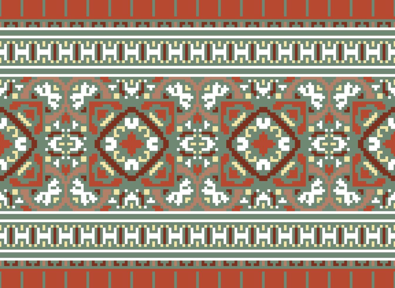 pixel ethnique modèle vecteur Contexte. sans couture modèle traditionnel, conception pour arrière-plan, fond d'écran, batique, tissu, tapis, vêtements, emballage, et textile.ethnique modèle vecteur illustration.