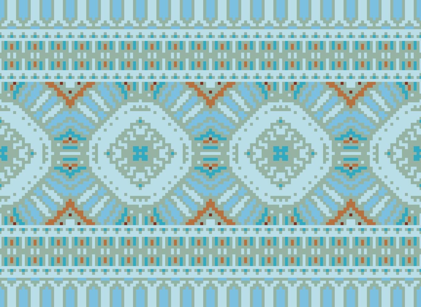 traverser point frontière. broderie traverser point. ethnique motifs. géométrique ethnique Indien modèle. originaire de ethnique motif.texture textile en tissu Vêtements tricots imprimer. pixel horizontal sans couture vecteur. vecteur