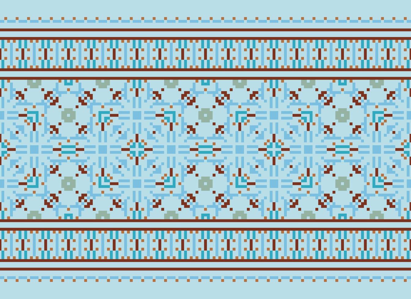 géométrique motifs de moderne élégant texture. les frontières dans le forme de une pixel ornement pour broderie, céramique carrelage et textile intérieur conception éléments. sans couture illustration vecteur