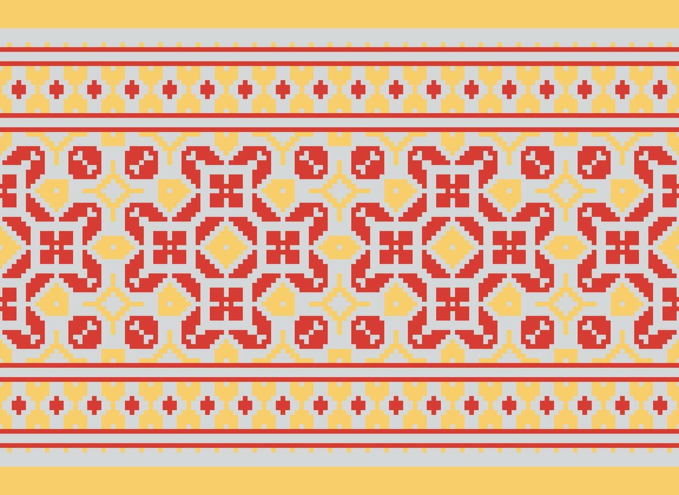 géométrique motifs de moderne élégant texture. les frontières dans le forme de une pixel ornement pour broderie, céramique carrelage et textile intérieur conception éléments. sans couture illustration vecteur