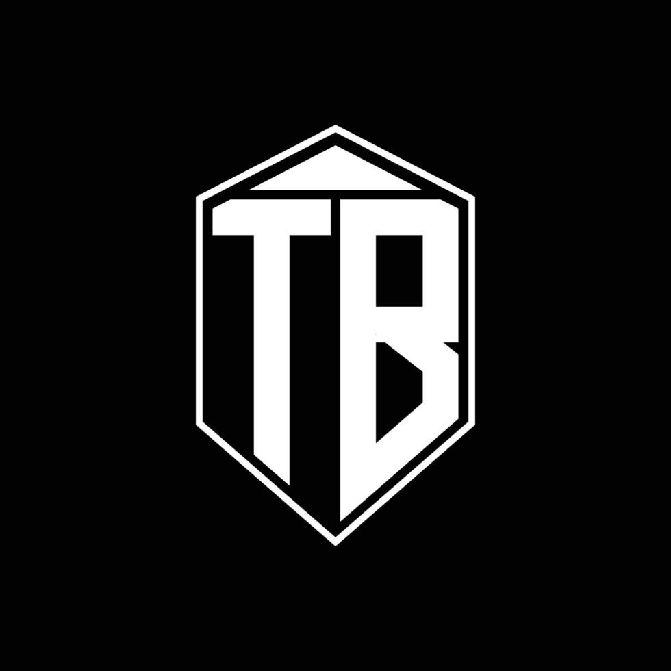 monogramme du logo tb avec combinaison de forme d'emblème tringle sur le modèle de conception supérieur vecteur