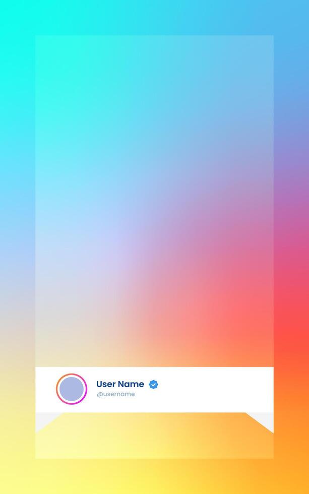 verticale récit modèle dans pente couleurs. social médias Cadre vecteur illustration.