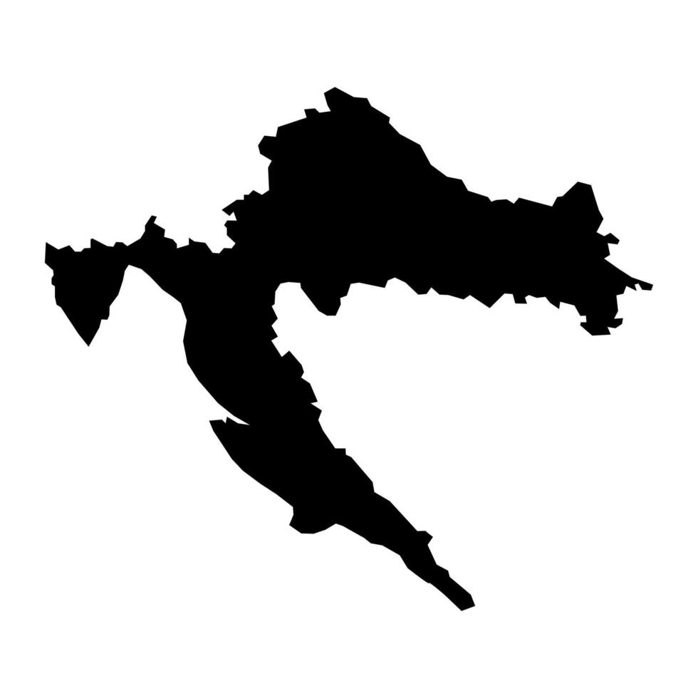 noir vecteur Croatie carte isolé sur blanc Contexte