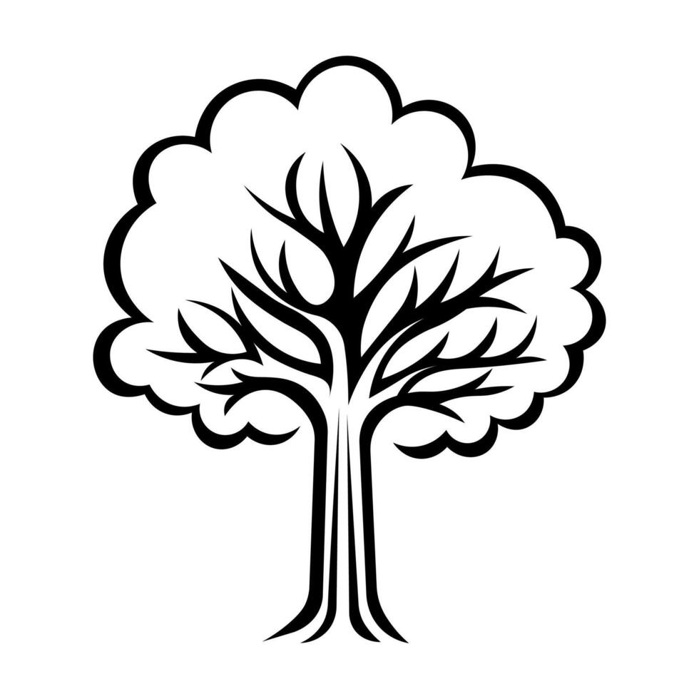 noir vecteur arbre icône isolé sur blanc Contexte