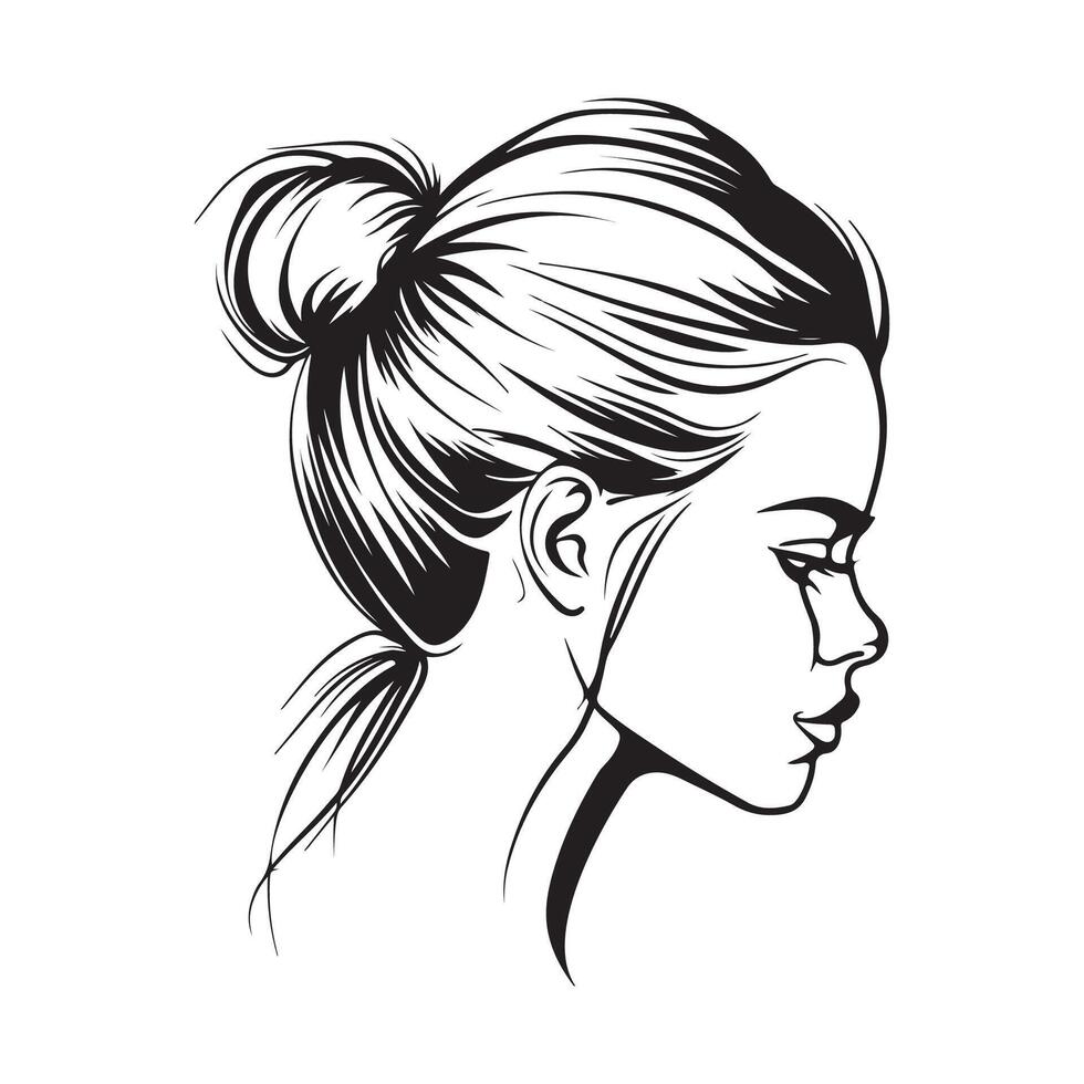 femme coiffure vecteurs et des illustrations vecteur