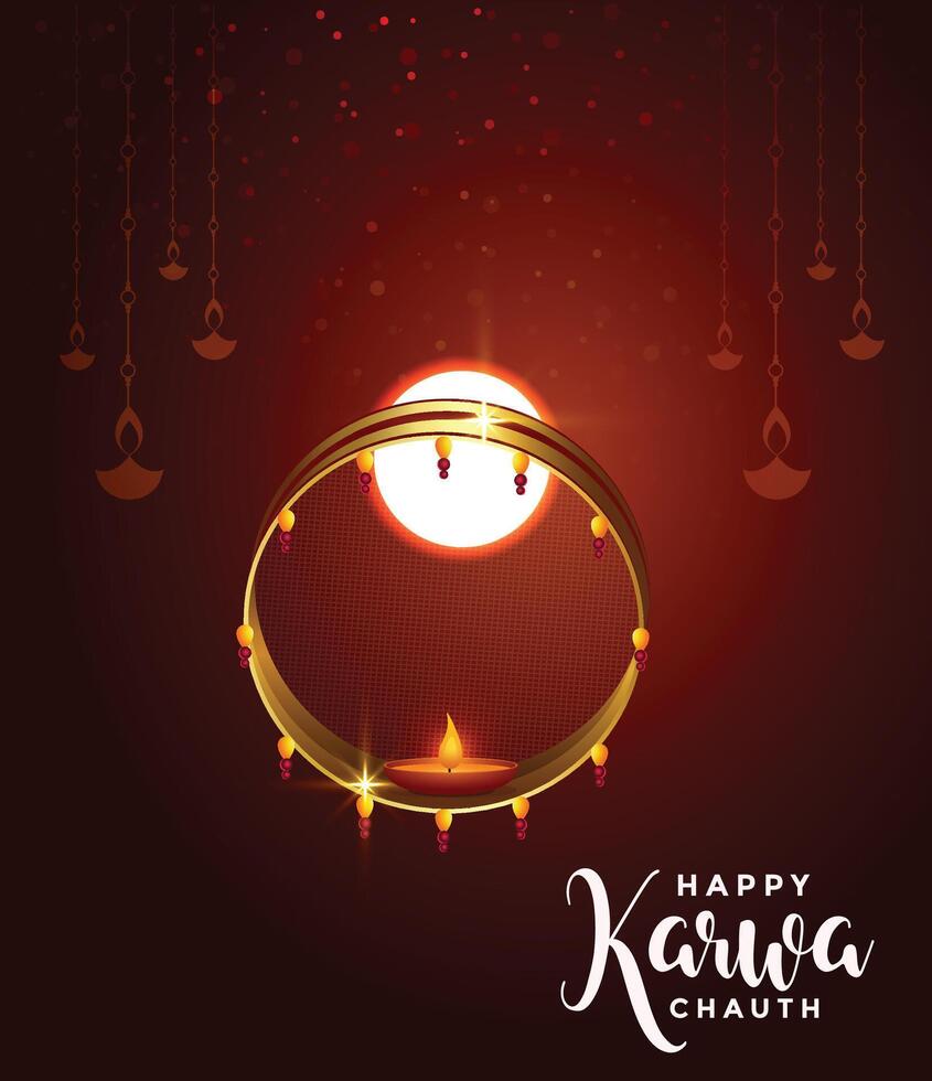 illustration de salutations pour Indien hindou Festival content Karwa chauth vecteur