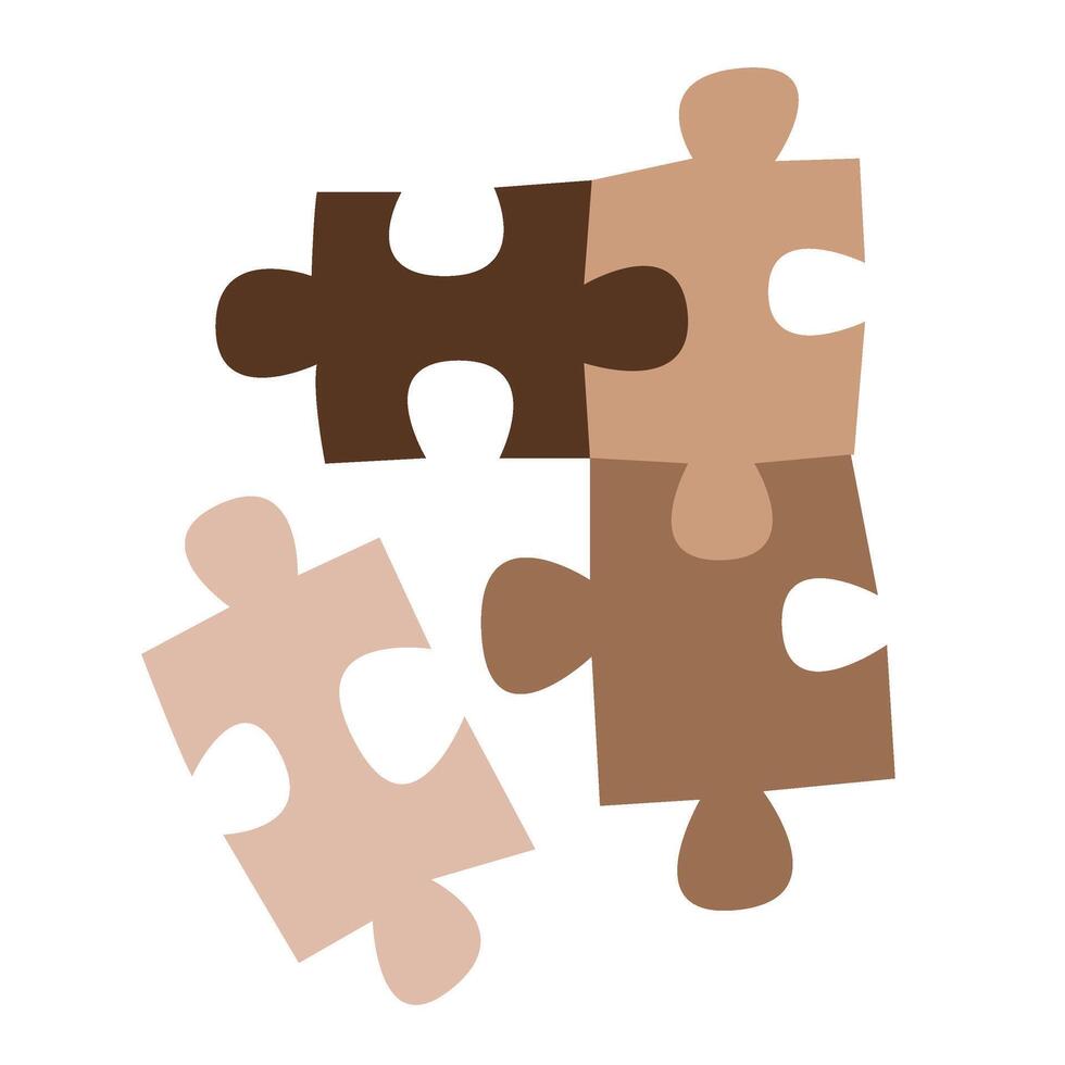 marron plat puzzle vecteur