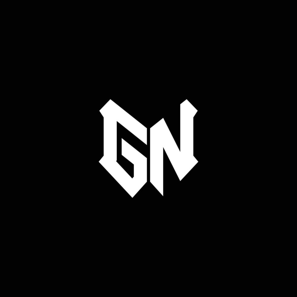 monogramme du logo gn avec modèle de conception de forme de bouclier vecteur