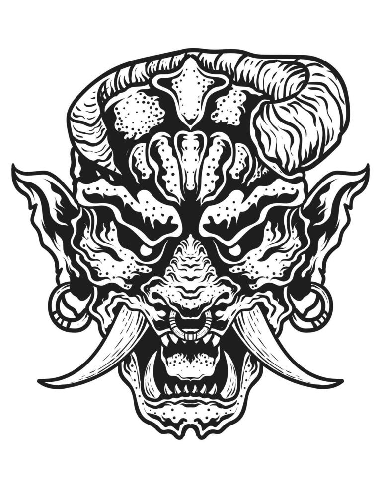 illustration vecteur oni masque, Japonais démon masque.
