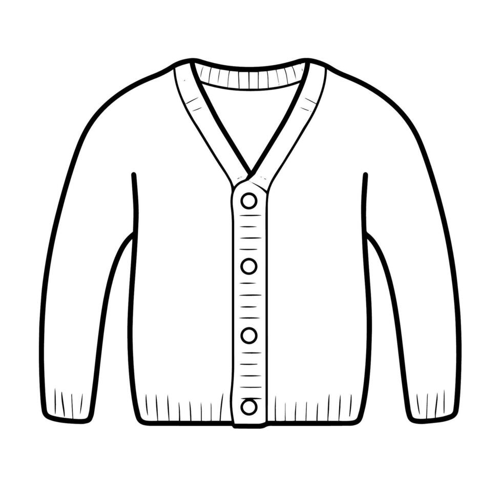 minimaliste vecteur contour de une cardigan icône pour polyvalent utiliser.