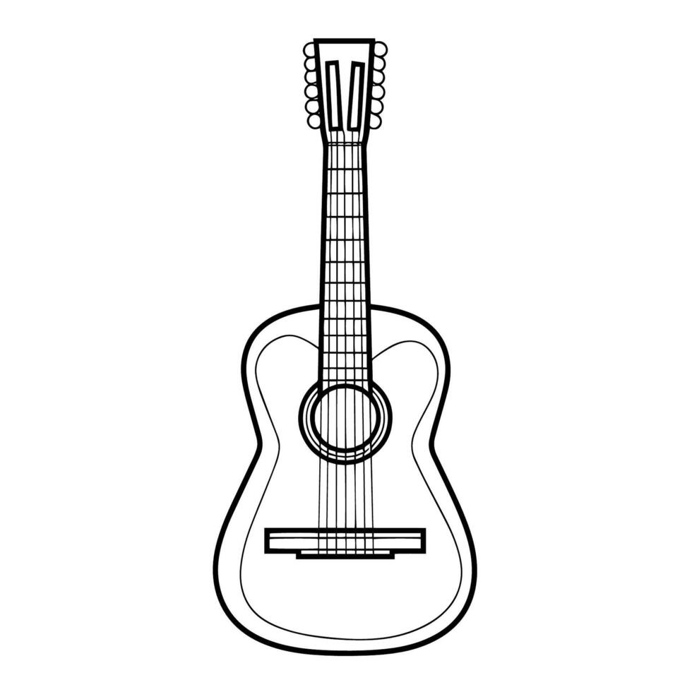 minimaliste vecteur contour de un acoustique guitare icône pour polyvalent utiliser.